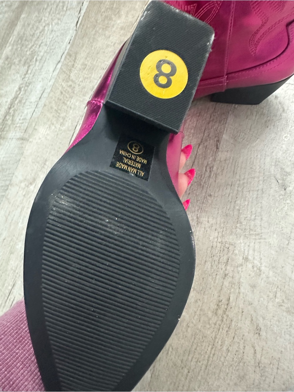 Soda Metallic Hot Pink Western Ankle Boots - Picture 4 of 4